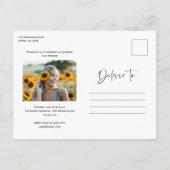 Moderne Script Simpele Foto Afstuderen Uitnodiging Briefkaart (Achterkant)