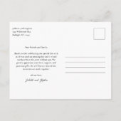 Moderne Script Simpele Foto Bruiloft Bedankt Briefkaart (Achterkant)