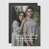 Moderne Script Simpele Foto Save The Date Kaart (Voorkant / Achterkant)