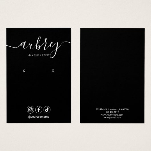 Moderne Script Simple Earning Display Visitekaartje (Voorkant /achterkant)