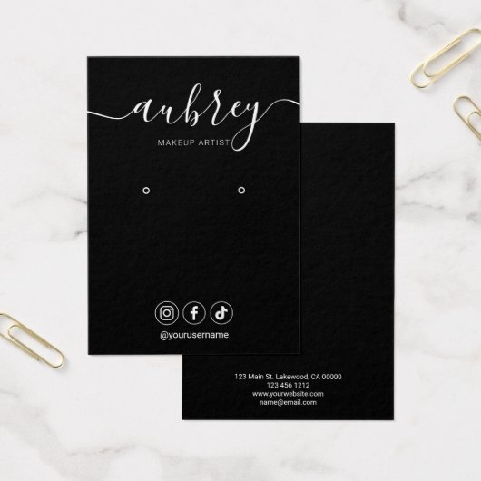 Moderne Script Simple Earning Display Visitekaartje (Kantoor)