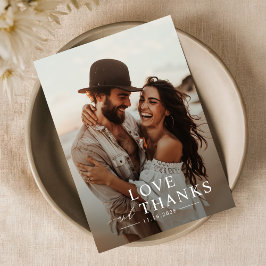 Moderne script Simple Wedding Photo Bedankkaart