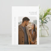 Moderne script Simple Wedding Photo Kaart (Staand voorkant)