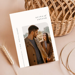 Moderne script Simple Wedding Photo Kaart