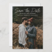 Moderne script Simple Wedding Photo Save The Date (Voorkant)