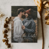 Moderne script Simple Wedding Photo Save the Date Magnetische Uitnodiging