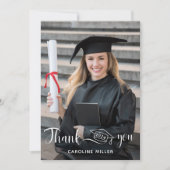 Moderne Script Stijlvolle Afstudeer Dankkaart Kaart (Voorkant)