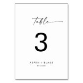 Moderne Script Table Number Kaart (Voorkant)