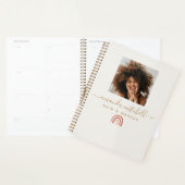 Moderne Script Trendy Regenboog Foto Planner (Display)