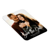 Moderne Script Trouw Save The Date Foto Magneet (Rechterzijde)