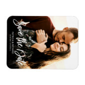 Moderne Script Trouw Save The Date Foto Magneet (Horizontaal)