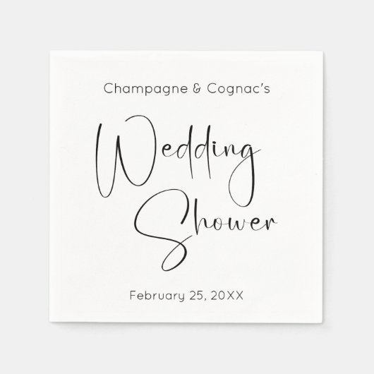 Moderne Script Trouwdouche Servet (Voorkant)