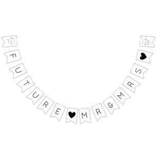 Moderne Script Trouwdouche Vlaggetjes