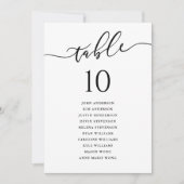 Moderne Script Trouwen Zitting Grafiek Tafelnummer (Voorkant)