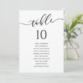 Moderne Script Trouwen Zitting Grafiek Tafelnummer (Staand voorkant)