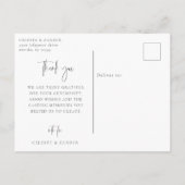 Moderne Script Trouwfoto Dank Je Briefkaart (Achterkant)