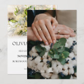 Moderne Script Trouwfoto Save The Date (Voorkant / Achterkant)