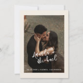 Moderne Script Trouwfoto Save The Date (Voorkant)