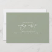 Moderne Script Trouwwebsite Sage Foto  Save The Date (Achterkant)