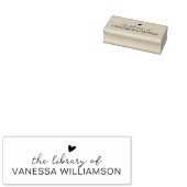 Moderne script typografie aangepaste naam biblioth 	rubberstempel (Gestempeld)