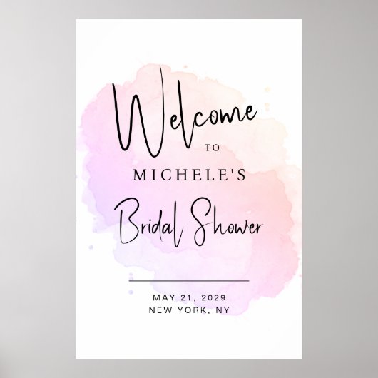Moderne script typografie Bruidsdouche Welkom Poster (Voorkant)
