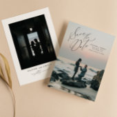 Moderne Script Typografie Bruiloft Save the Date Kaart