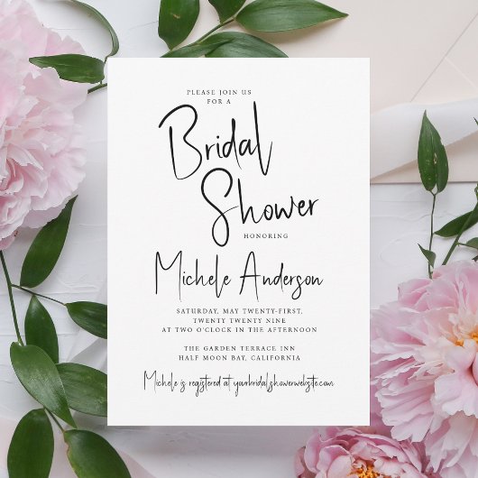 Moderne Script Typografie Bruiloftsborrel Kaart