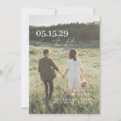 Moderne Script Typografie Elegante Overlay 4 Foto Save The Date (Voorkant)