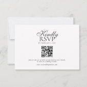 Moderne Script Typografie Qr Code Bruiloft RSVP Kaartje (Voorkant)