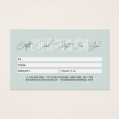 Moderne script typografie zakelijke cadeaukaart visitekaartje (Achterkant)