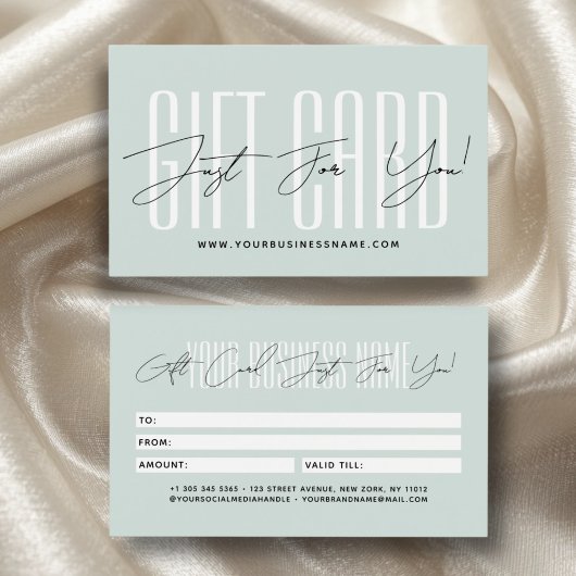 Moderne script typografie zakelijke cadeaukaart visitekaartje