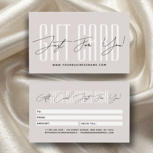 Moderne script typografie zakelijke cadeaukaart visitekaartje