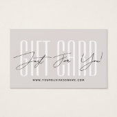 Moderne script typografie zakelijke cadeaukaart visitekaartje (Voorkant)