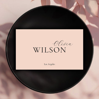 Moderne Script Typography Blush Pink Professional Visitekaartje