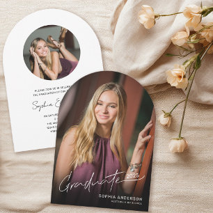 Moderne Script Typography Foto Afstuderen Arch Kaart