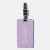 Moderne Script Typography Name Simple Orchid Bloom Bagagelabel (Voorkant verticaal)
