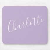 Moderne Script Typography Name Simple Orchid Bloom Muismat (Voorkant)