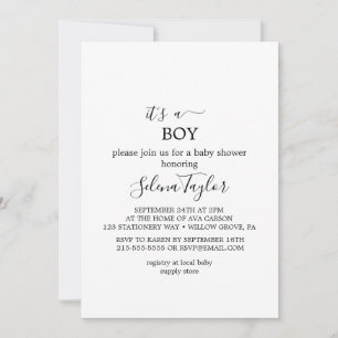 Moderne script Uitnodiging voor It's a Boy Baby
