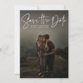 Moderne script verticale foto save the date (Voorkant)