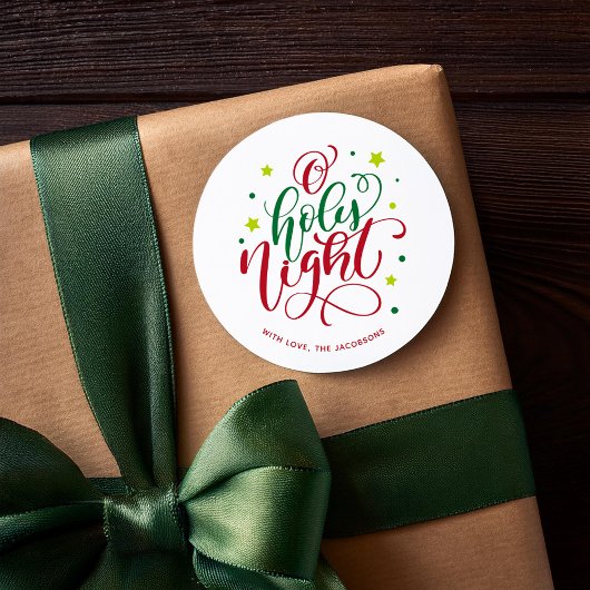 Moderne script voor Heilige Kerstmis Klassieke Ron Ronde Sticker