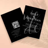 Moderne Script We Do Overlay QR Code Trouwkaart Zw Kaart