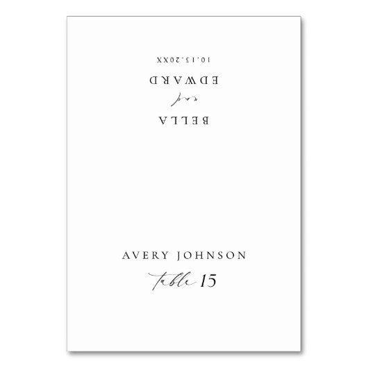 Moderne Script Wedding Escort Kaarten (Voorkant)