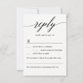 Moderne Script Wedding RSVP zonder menuopties Kaart (Voorkant)