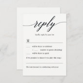 Moderne Script Wedding RSVP zonder menuopties Kaart (Voorkant / Achterkant)