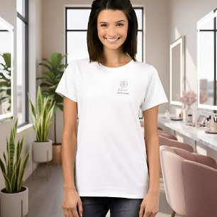 Moderne Script Werknemersnaam Make-up Studio Logo T-shirt