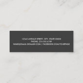 Moderne Script White Black Minimalist QR CODE Mini Visitekaartje (Achterkant)