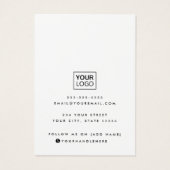 Moderne script white oorring ketting display card visitekaartje (Achterkant)