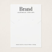 Moderne script white oorring ketting display card visitekaartje (Voorkant)