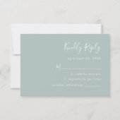 Moderne Script Zeeglas Bruiloft RSVP Kaartje (Voorkant)