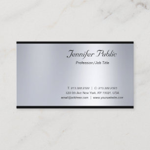 Moderne Script Zilver Luxe Professioneel Elegant Visitekaartje
